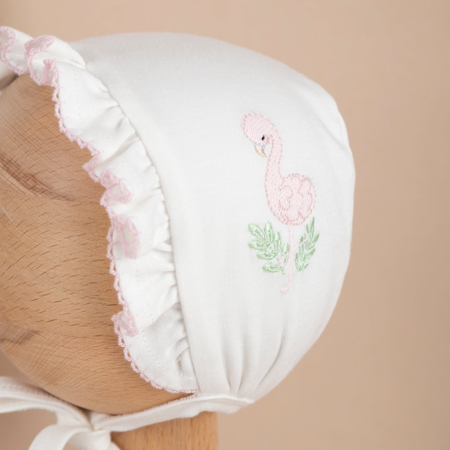 Nazenin Flamingo Nakışlı Pembe Tığ işi Süslemeli Organik 2'li Hastane Çıkışı