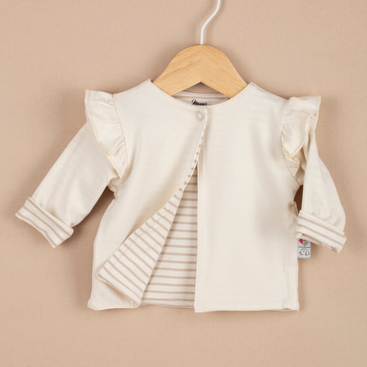 Pure Bamboo Çift Kat Hırka (Kız Bebek)