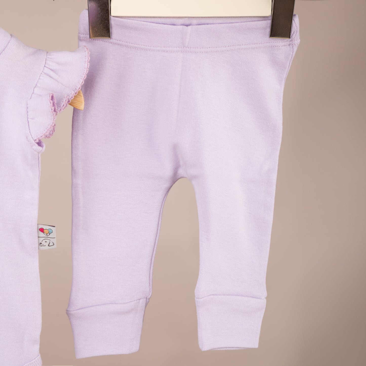 Omuz Fırfırlı Lila Body ve Patiksiz Alt