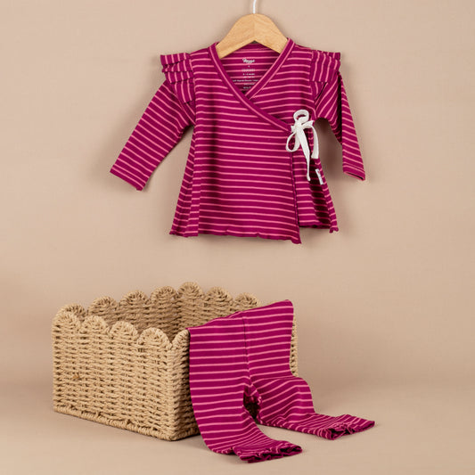Tiny Ruffle Mürdüm Organik 2’li Set