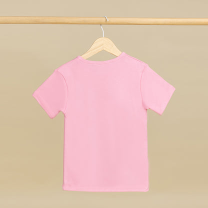 Sparkle Unicorn Baskılı Pembe Kız Çocuk Tişörtü