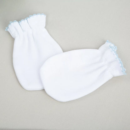 Elegant Bebe Mavi Tığ İşi Süslemeli 5'li Organik Hastane Çıkışı