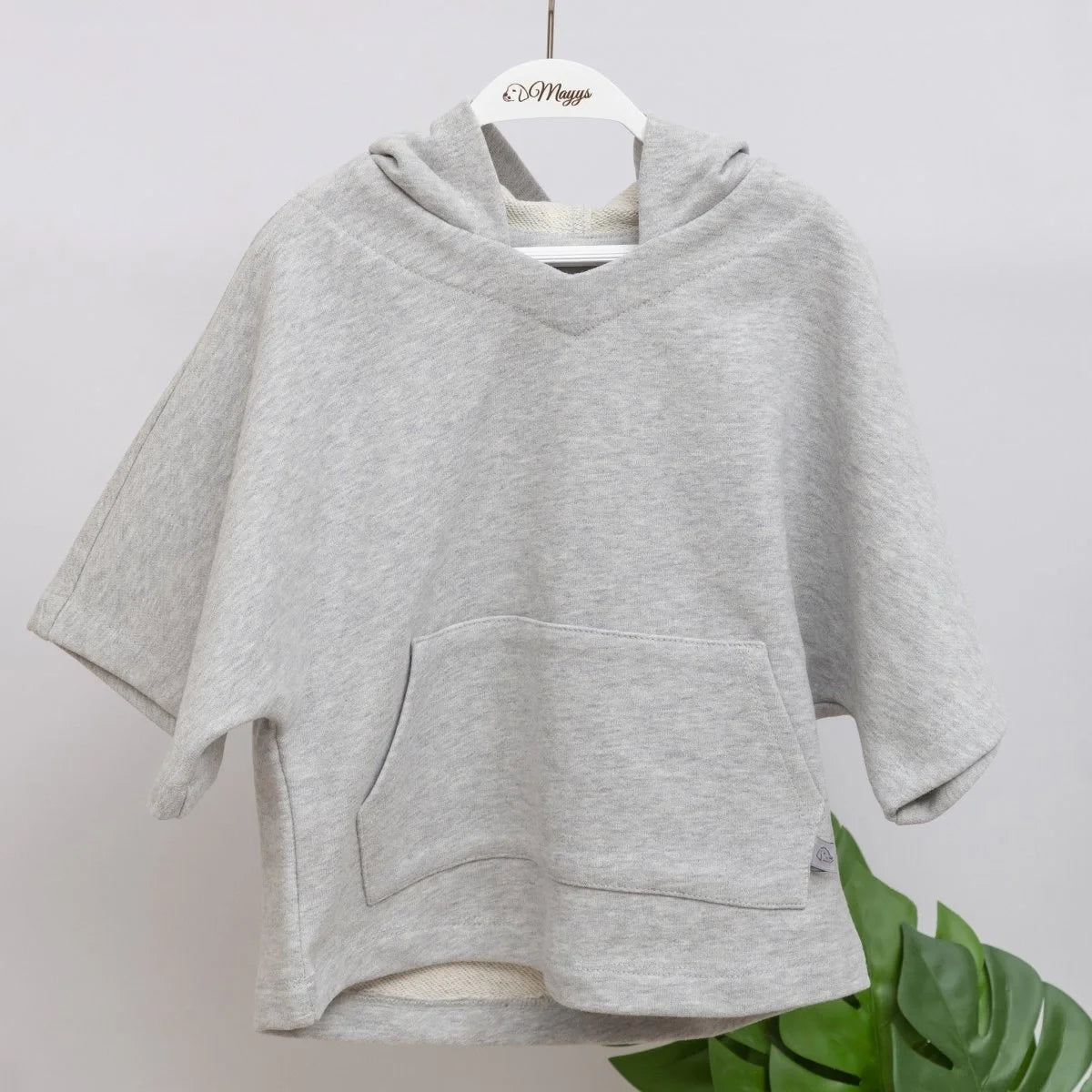 Oversize Şortlu Gri Sweatshirt Takım