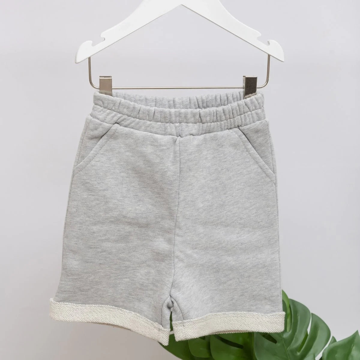 Oversize Şortlu Gri Sweatshirt Takım