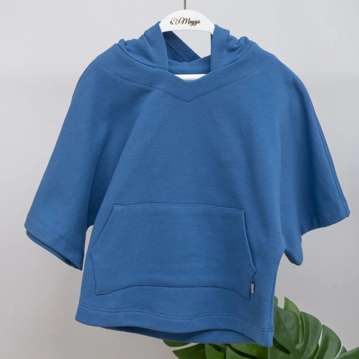 Oversize Şortlu Mavi Sweatshirt Takım
